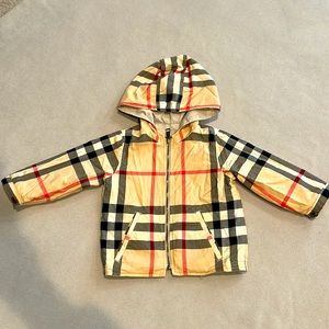 Burberry Baby  Reversible Check Cotton Jacquard Jacket Size 12 M